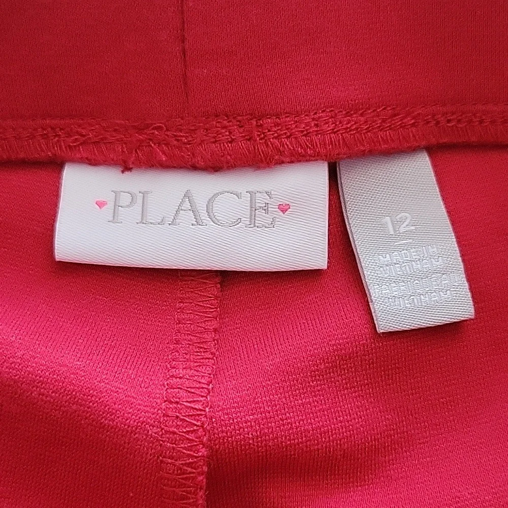 Children's Place Pull On Flare Pants Red Ankle Slits Girls Size 12